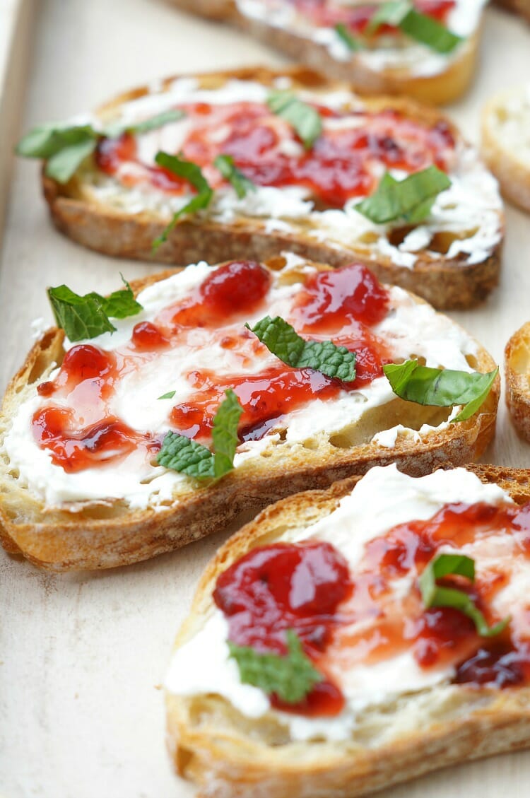 Grilled Strawberry and Jalapeno Crostini