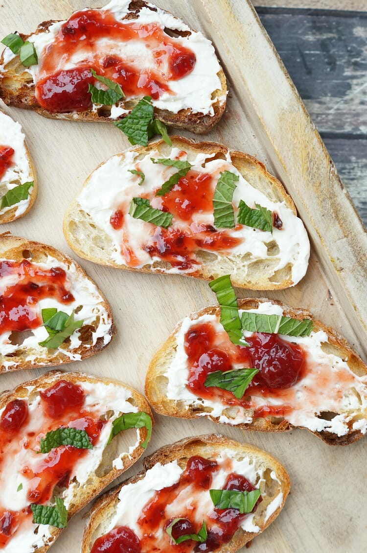 Grilled Strawberry and Jalapeno Crostini