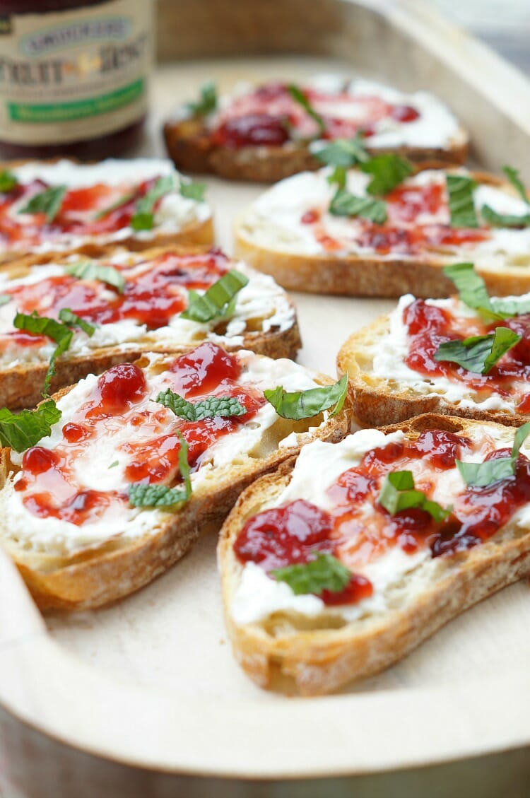 Grilled Strawberry and Jalapeno Crostini