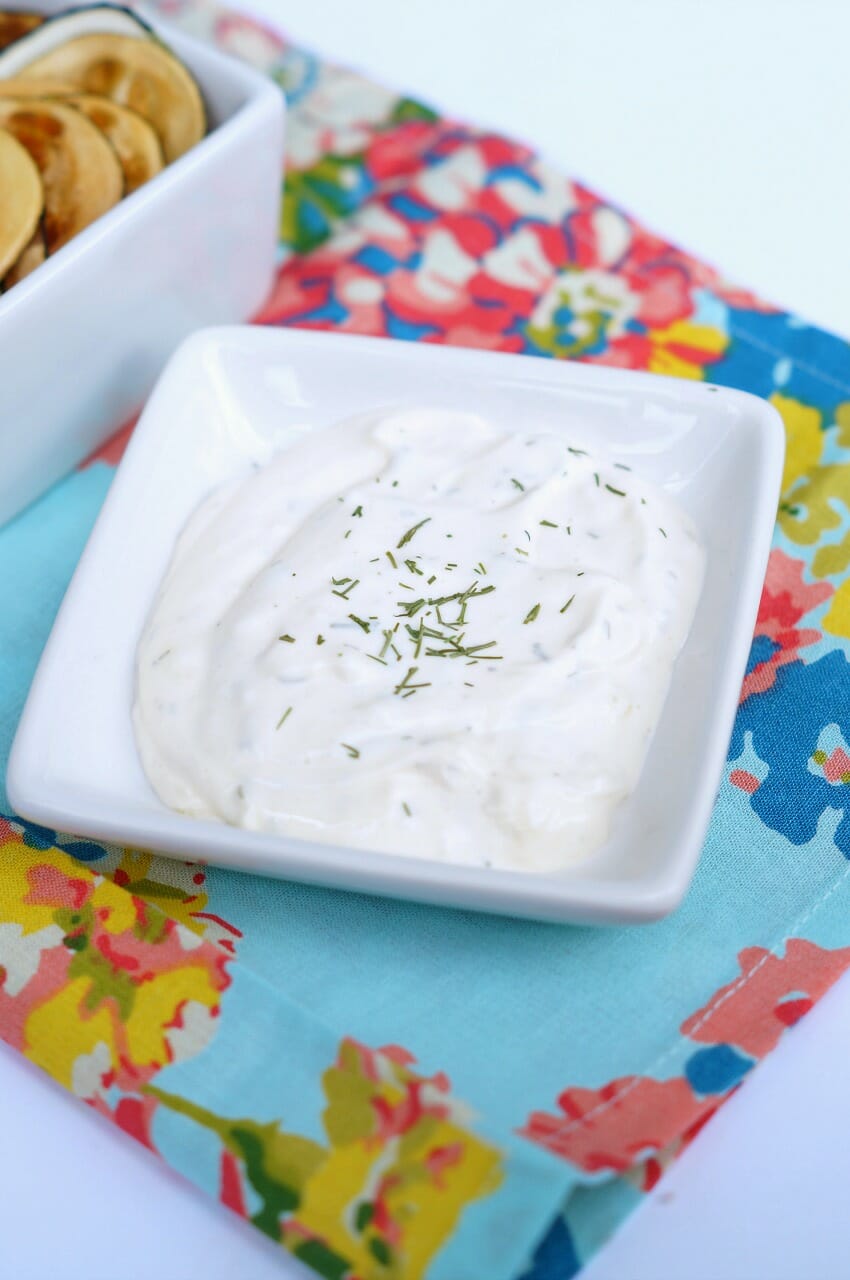 Baked Zucchini Chips with Lemon Dill Aioli
