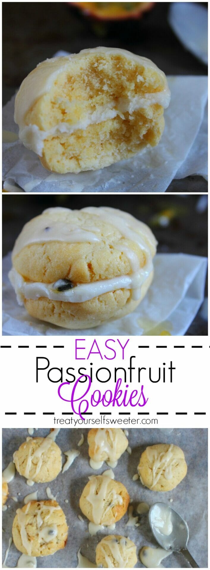 Passionfruit Cookies; sweet, easy-to-make passionfruit cookies that are perfect for morning, afternoon (and midnight!) snacks