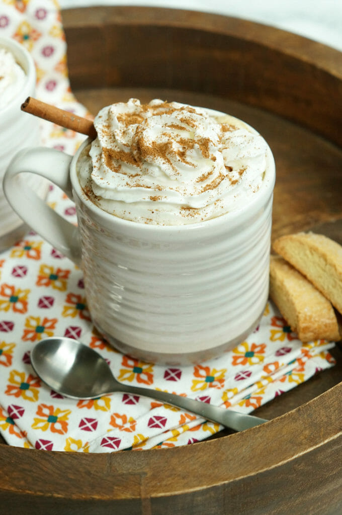 Slow Cooker White Chocolate Cinnamon Lattes