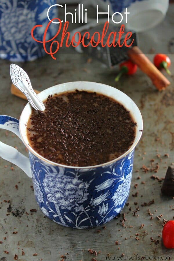 Chilli Hot Chocolate; delicious, warm, sweet chocolate drink with a hint of chilli and cinnamon!
