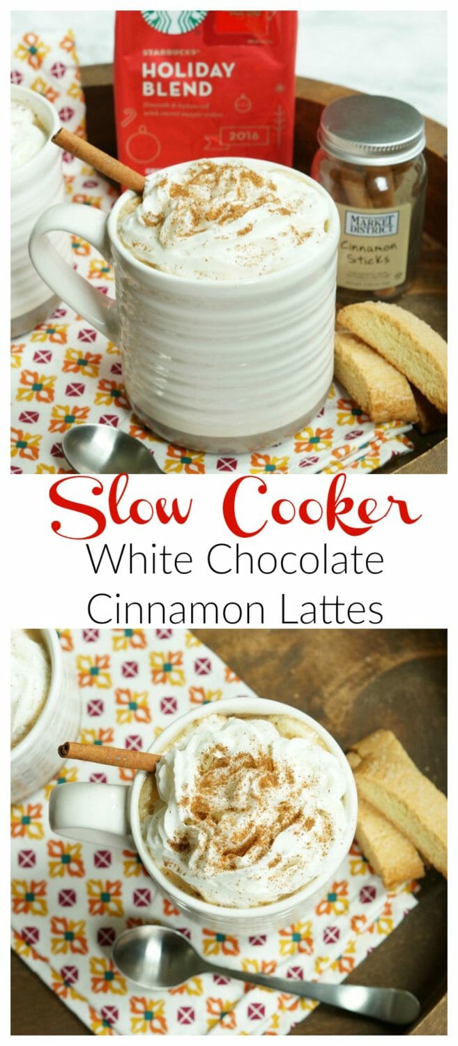 Slow Cooker White Chocolate Cinnamon Lattes