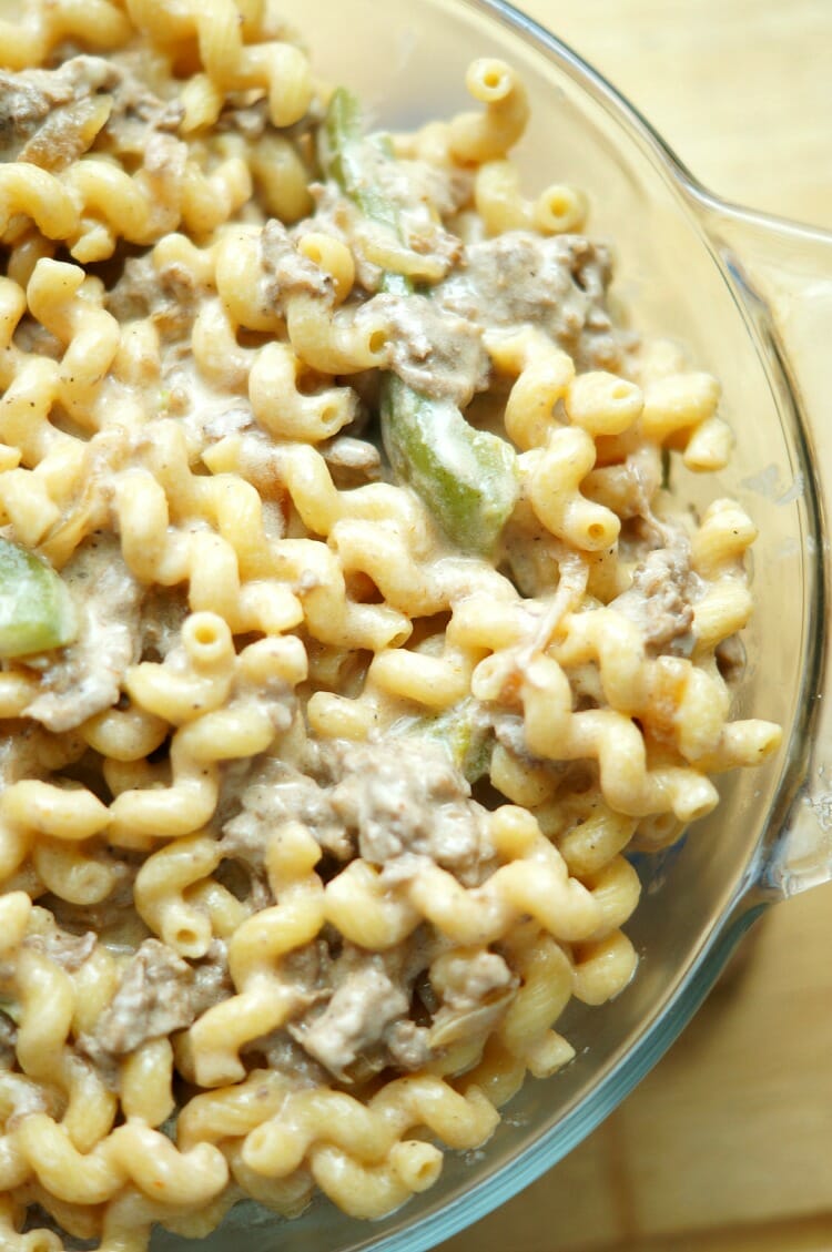 Spicy Philly Cheesesteak Macaroni and Cheese 