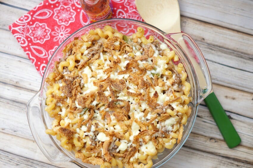 Spicy Philly Cheesesteak Macaroni and Cheese