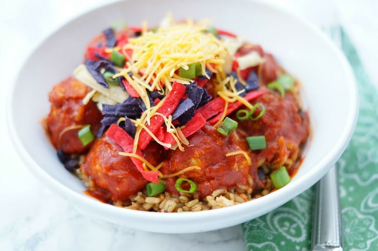 Cheesy Chicken Enchilada Meatballs