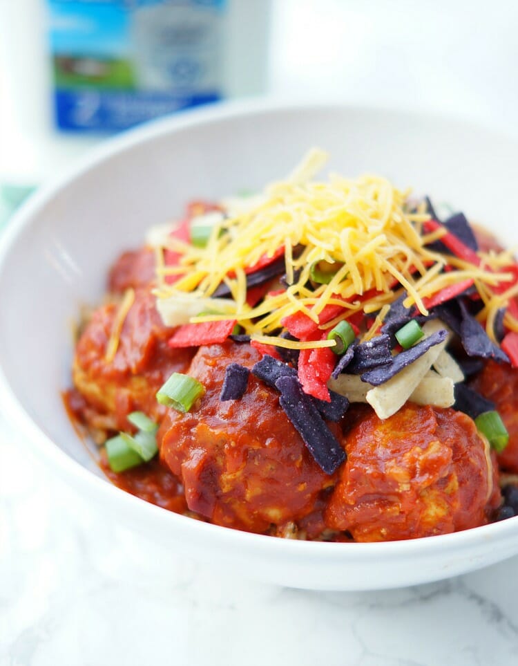 Cheesy Chicken Enchilada Meatballs
