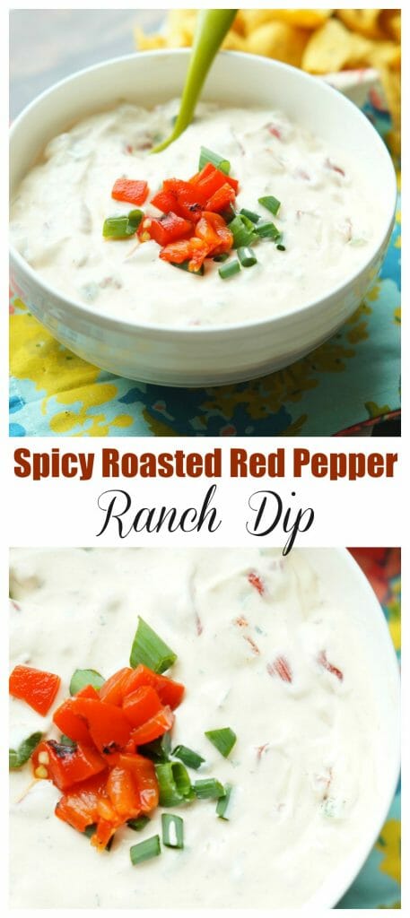 Spicy Roasted Red Pepper Ranch Dip