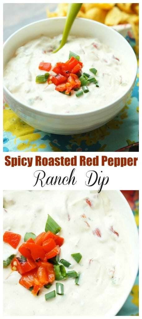Spicy Roasted Red Pepper Ranch Dip Pinterest Pin