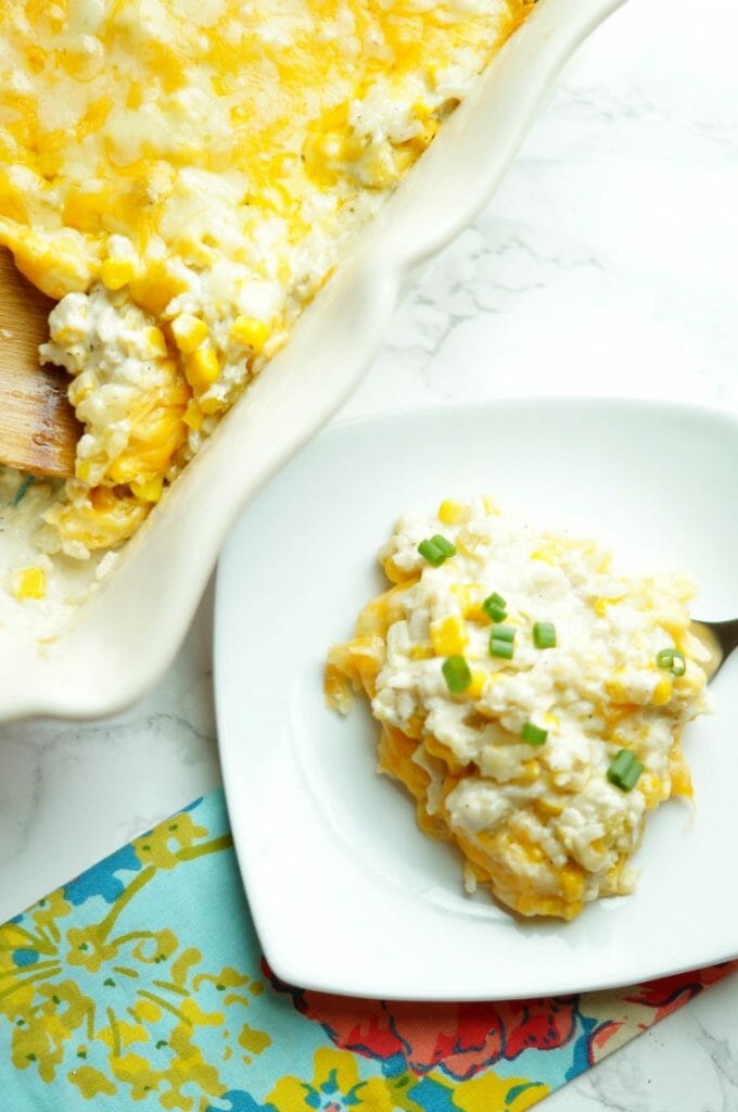 Cheesy Corn and Green Chile Rice