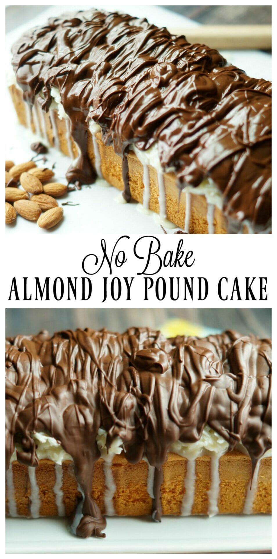 No Bake Almond Joy Pound Cake