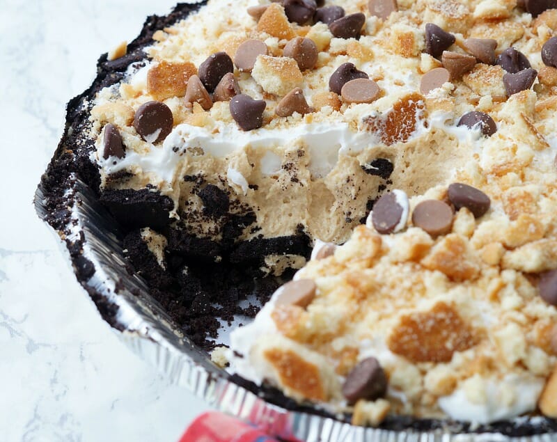 Double Cookie No Bake Peanut Butter Pie