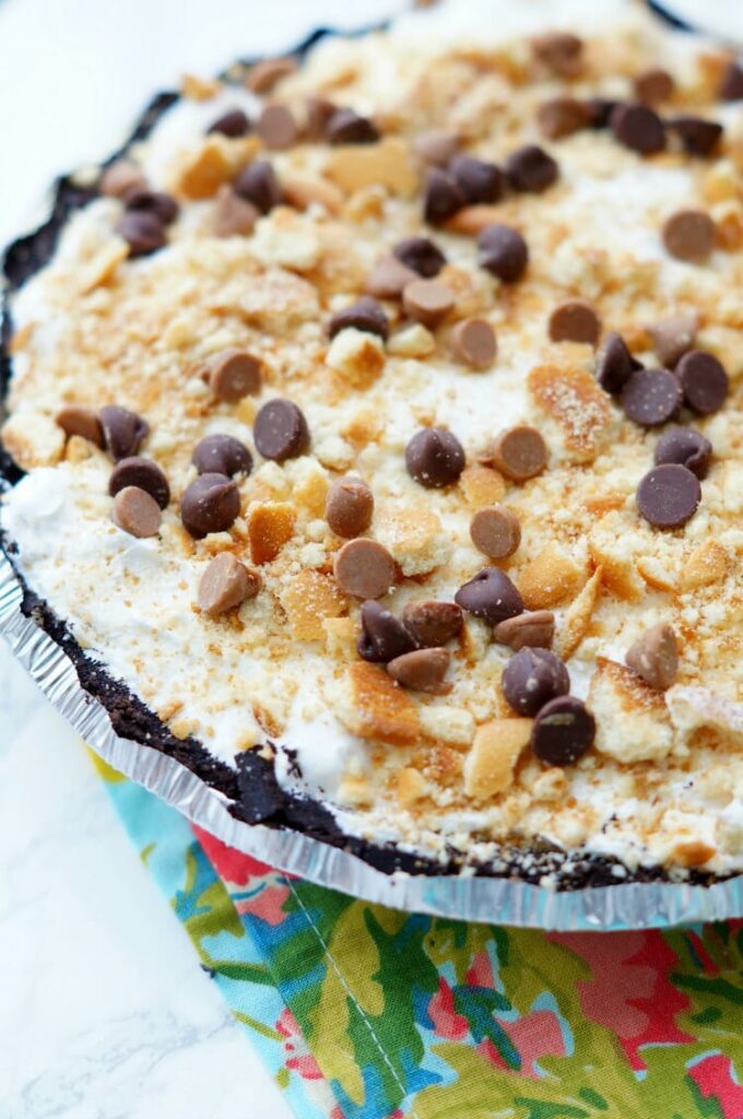 Double Cookie No Bake Peanut Butter Pie