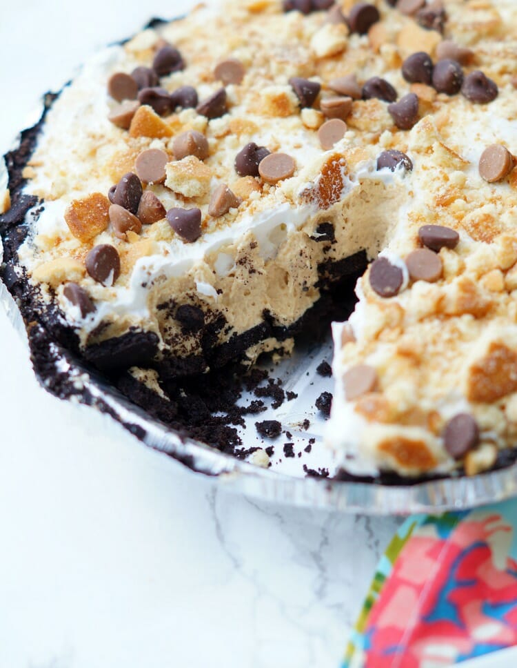 Double Cookie No Bake Peanut Butter Pie