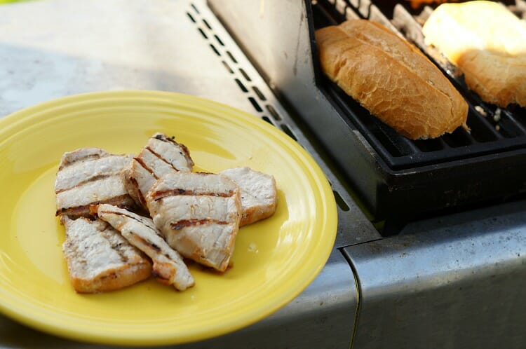 Grilled BBQ Cheddar Pork Sandwiches 