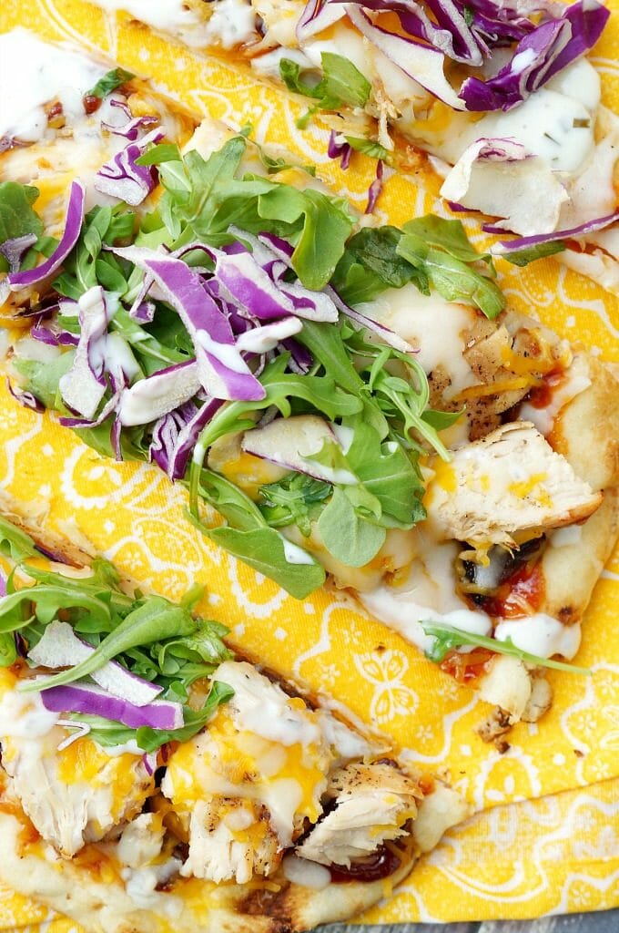 Grilled BBQ Chicken Flatbreads