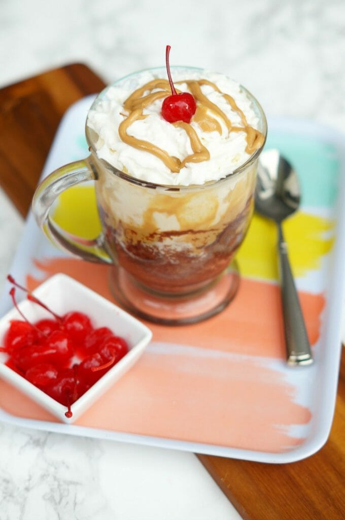 Mini Peanut Butter and Chocolate Ice Cream Sundaes