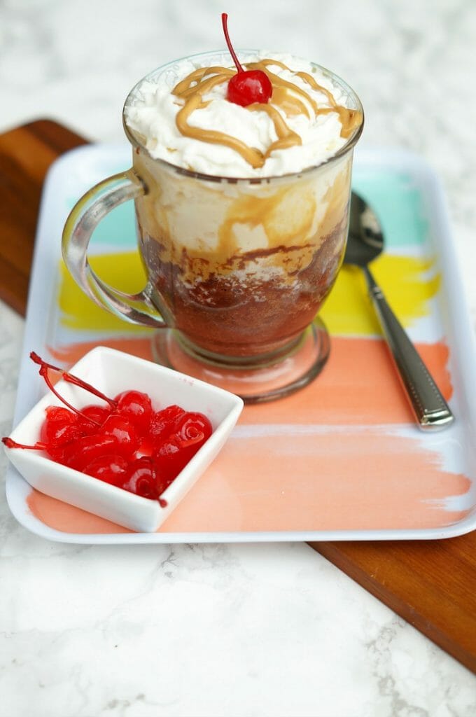 Mini Peanut Butter and Chocolate Ice Cream Sundaes