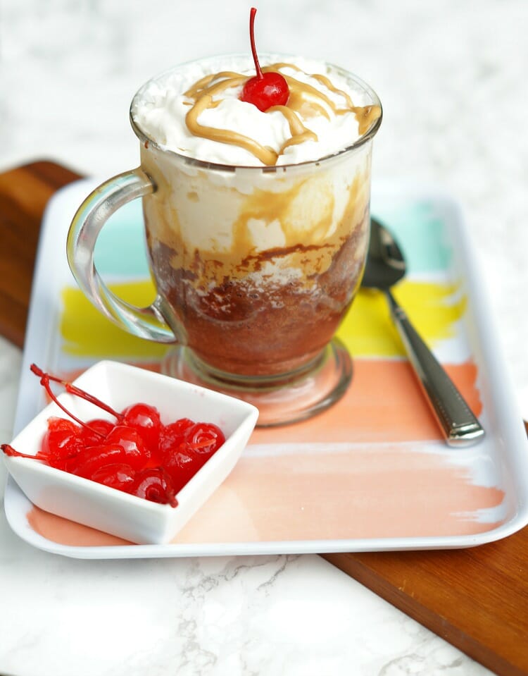 Mini Peanut Butter and Chocolate Ice Cream Sundaes