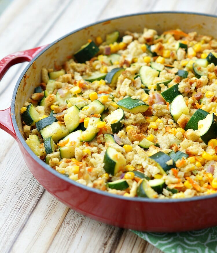 Zucchini, Corn, and Stuffing Casserole