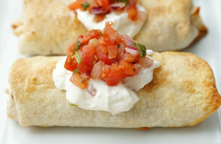 Baked Chicken and Vegetable Chimichangas