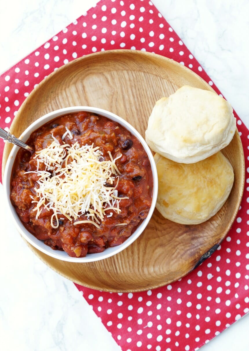 Ground Beef Chili made into a 30 minute meal in the Instant Pot