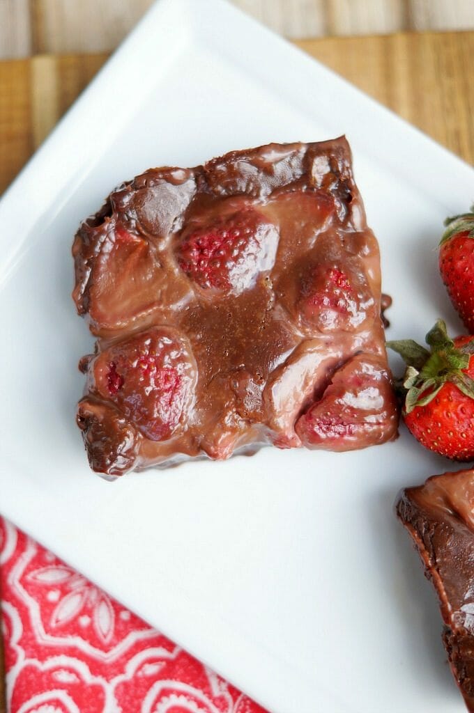 Chocolate Covered Strawberry Nutella Brownies