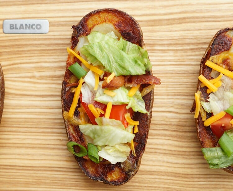 Bacon, Lettuce, and Tomato Potato Skins