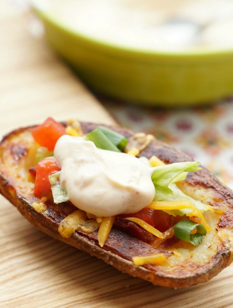 Potato Skins with Bacon, Lettuce, and Tomato