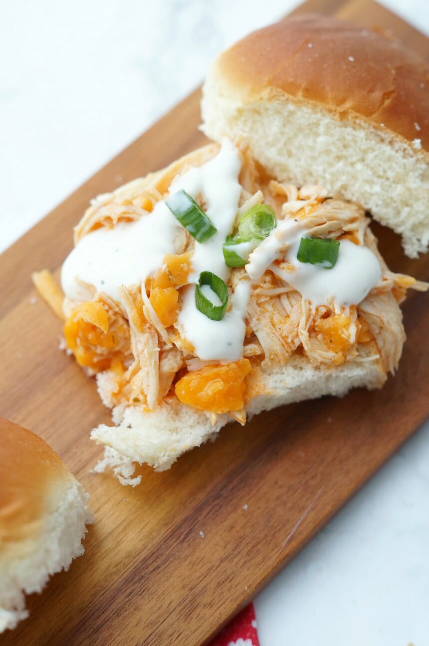 Buffalo Chicken Sliders made in the Instant Pot