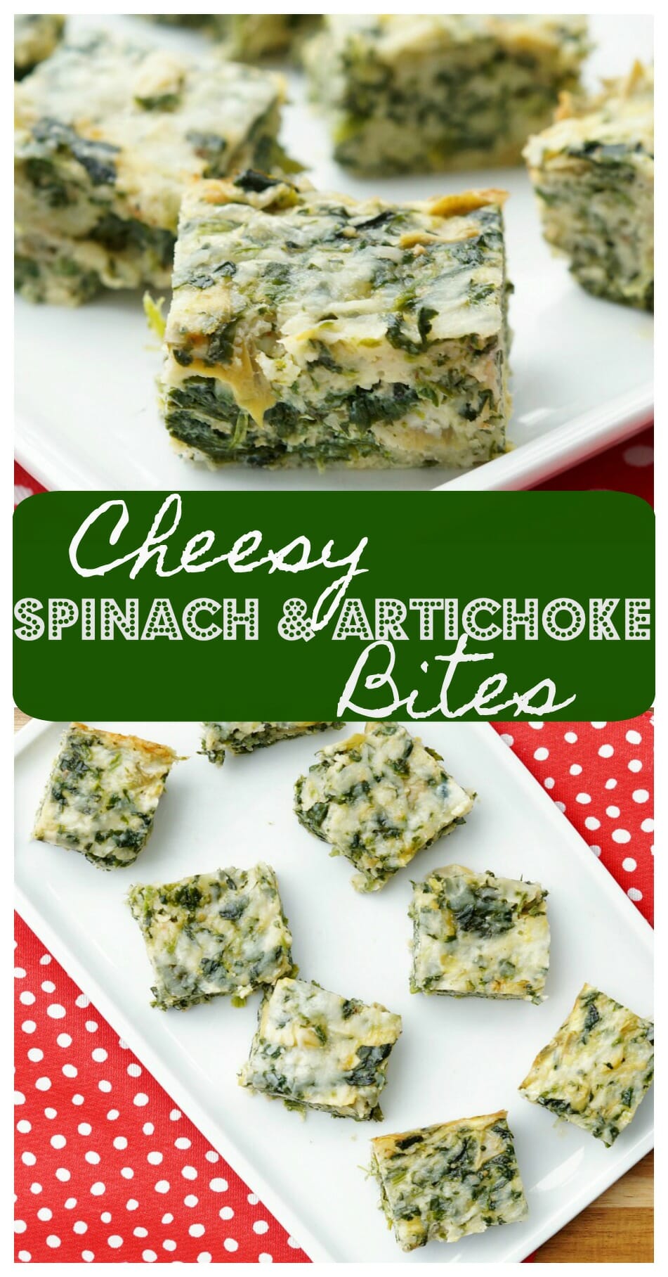 Cheesy Spinach and Artichoke Bites, perfect for breakfast, brunch, lunch or dinner! A delicious take on Spinach and Artichoke Dip!