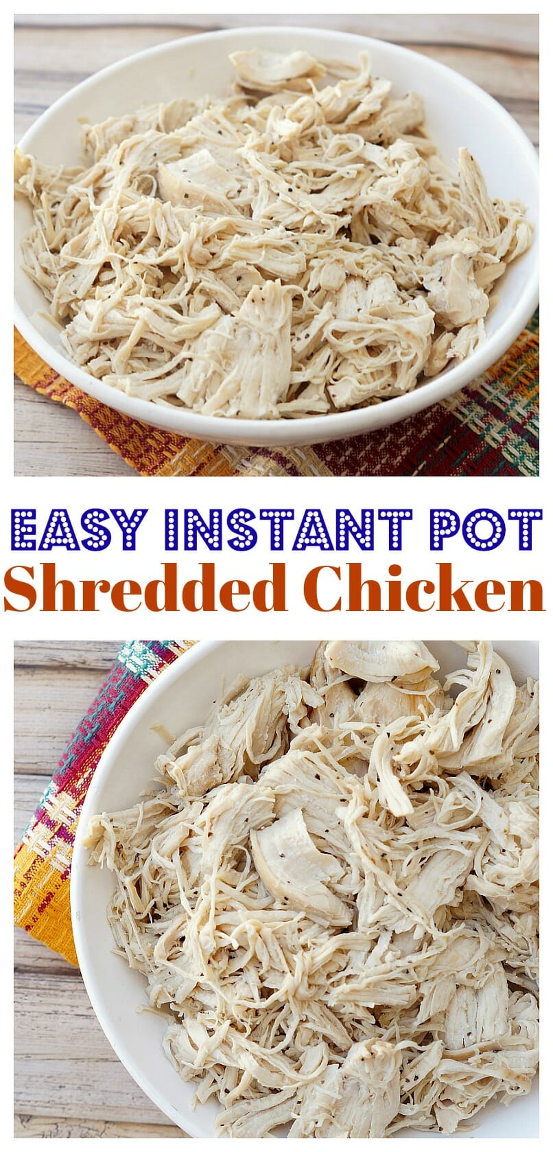 Easy Instant Pot Shredded Chicken. How to cook chicken breasts in the Instant Pot to get perfectly shreddable chicken!