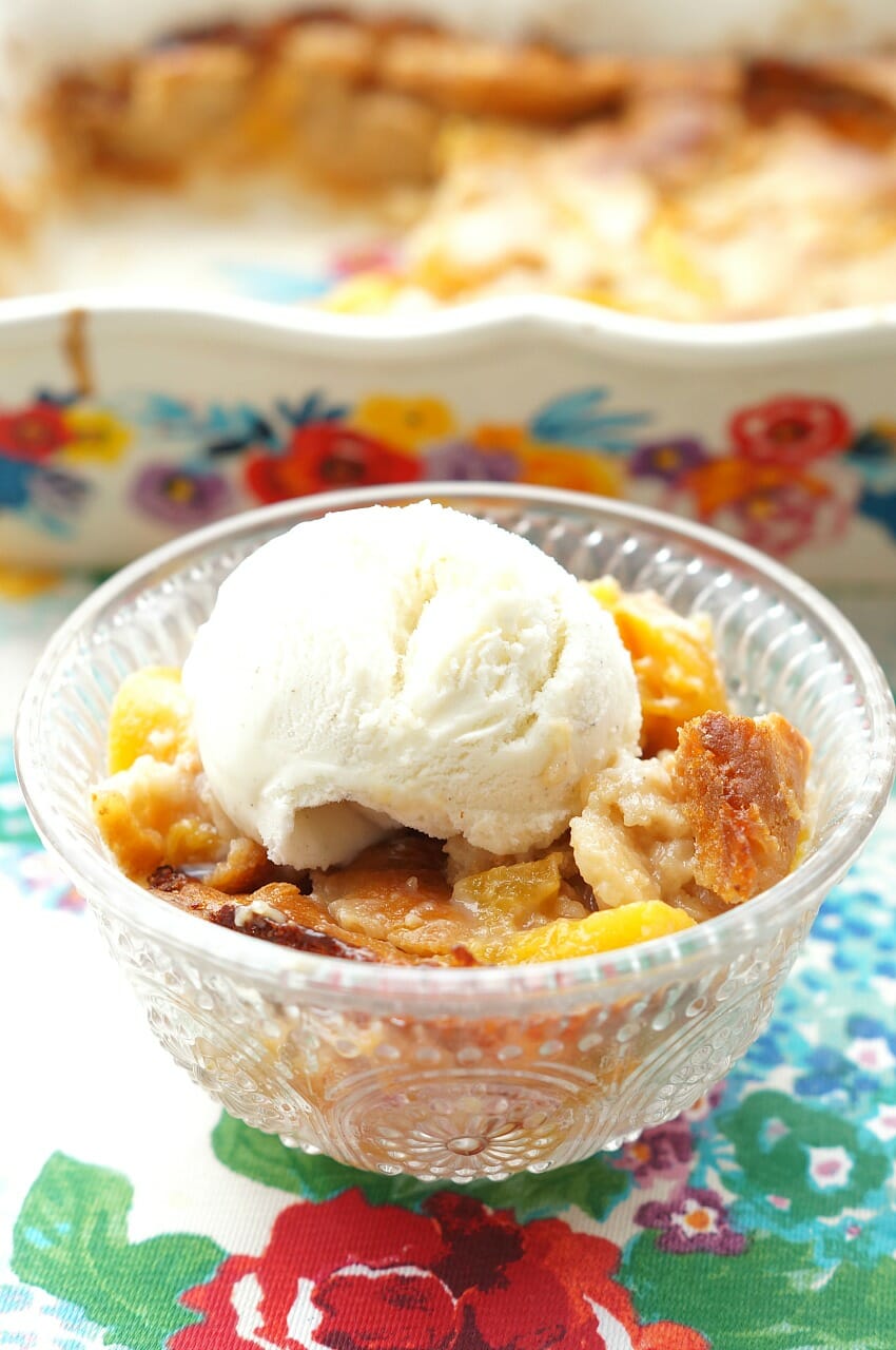 Easy Peach Cobbler with Bisquick