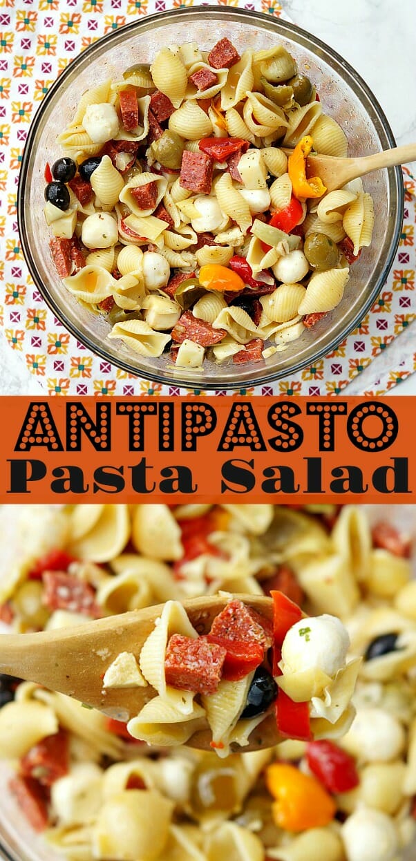 Antipasto Pasta Salad, this is an absolutely delicious easy pasta salad recipe! 