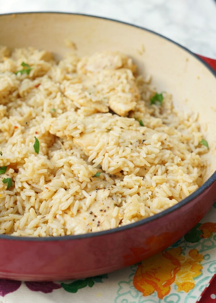 One Pan Chicken Dinner Recipe, Garlic Chicken and Rice Casserole
