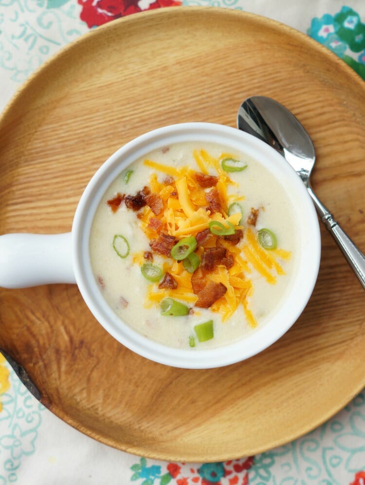 Instant Pot Potato Soup with Bacon and Cheddar
