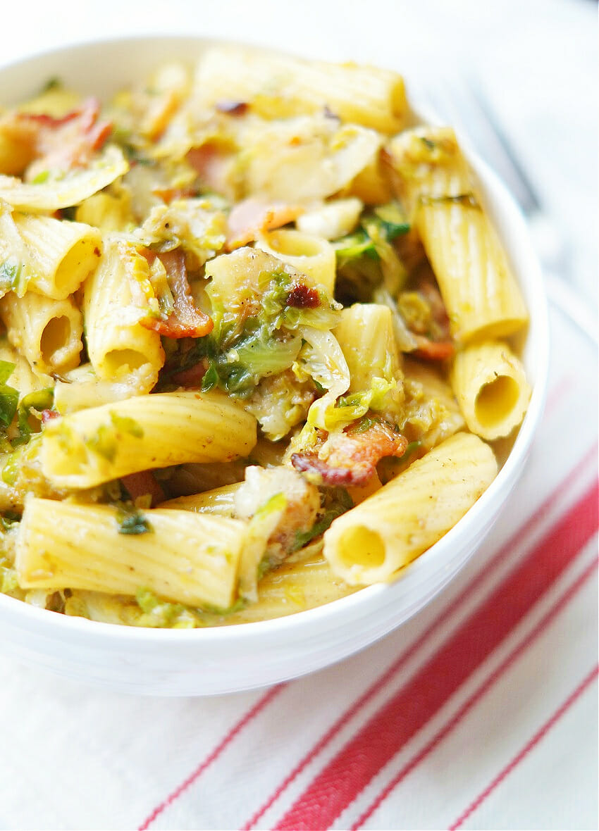 Easy Rigatoni Recipe with Brussels Sprouts 