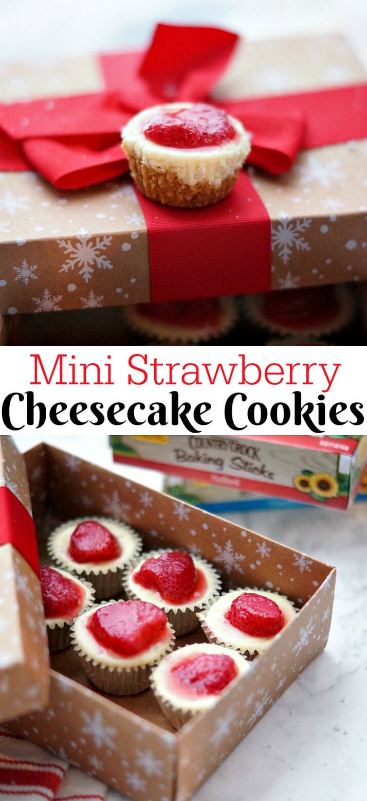 Mini Strawberry Cheesecake Cookie Cups