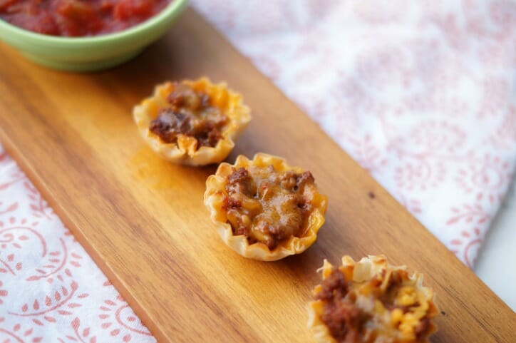 Mini Tacos in Phyllo Cups