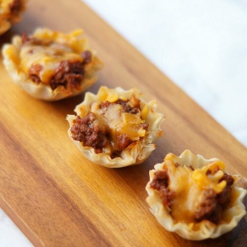 Mini Phyllo Taco Cups Recipe Easy Mini Tacos Party Appetizer