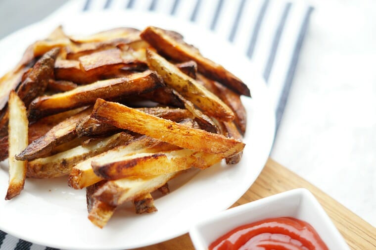 Baked Homemade French Fries with Ketchup