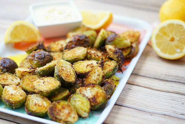 Roasted Brussels Sprouts with Lemon Dipping Sauce