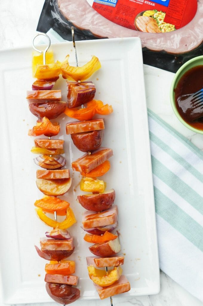 BBQ Ham Steak Skewers