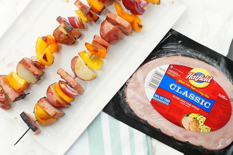 BBQ Ham Steak Kabobs