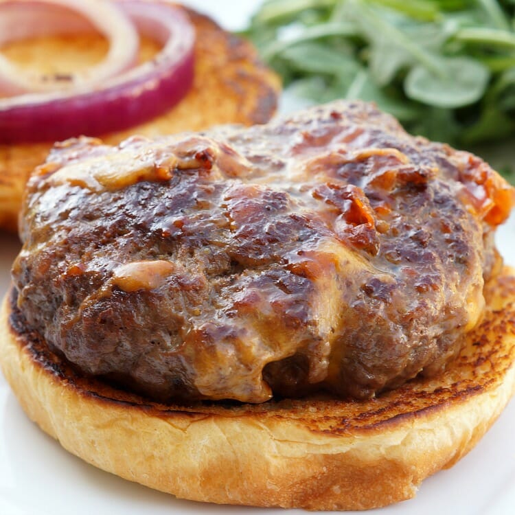 Bacon and Cheddar Stuffed Burgers