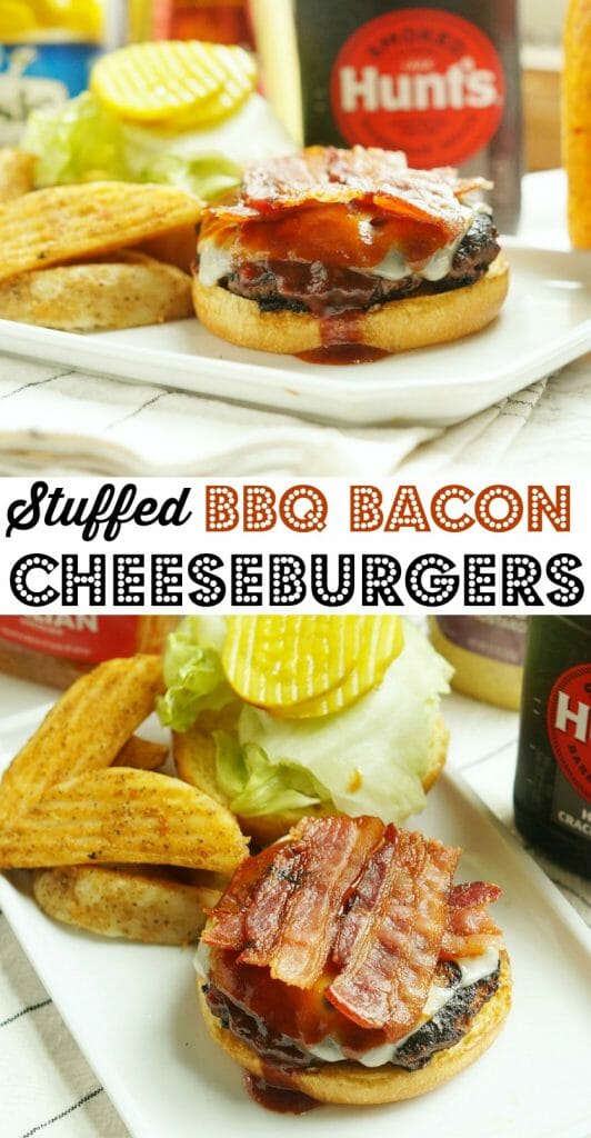 Easy BBQ Stuffed Bacon Cheeseburgers