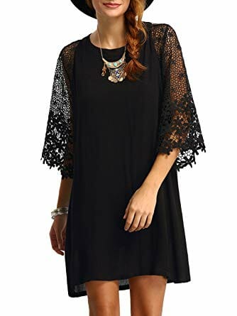 Lace Sleeve Chiffon Dress from Amazon