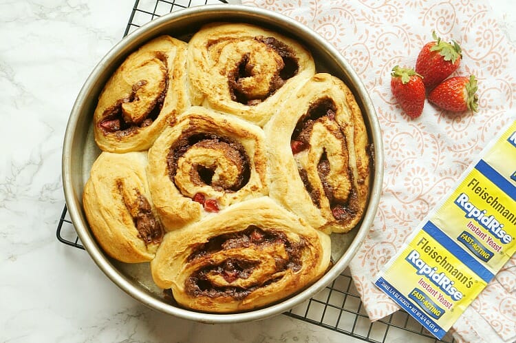 Easy Homemade Nutella and Strawberry Cinnamon Rolls