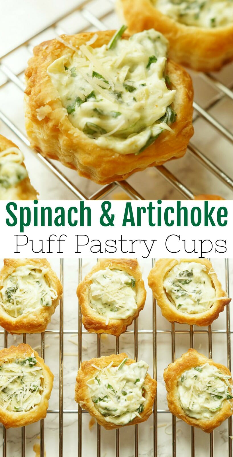 Spinach and Artichoke Puff Pastry Cups